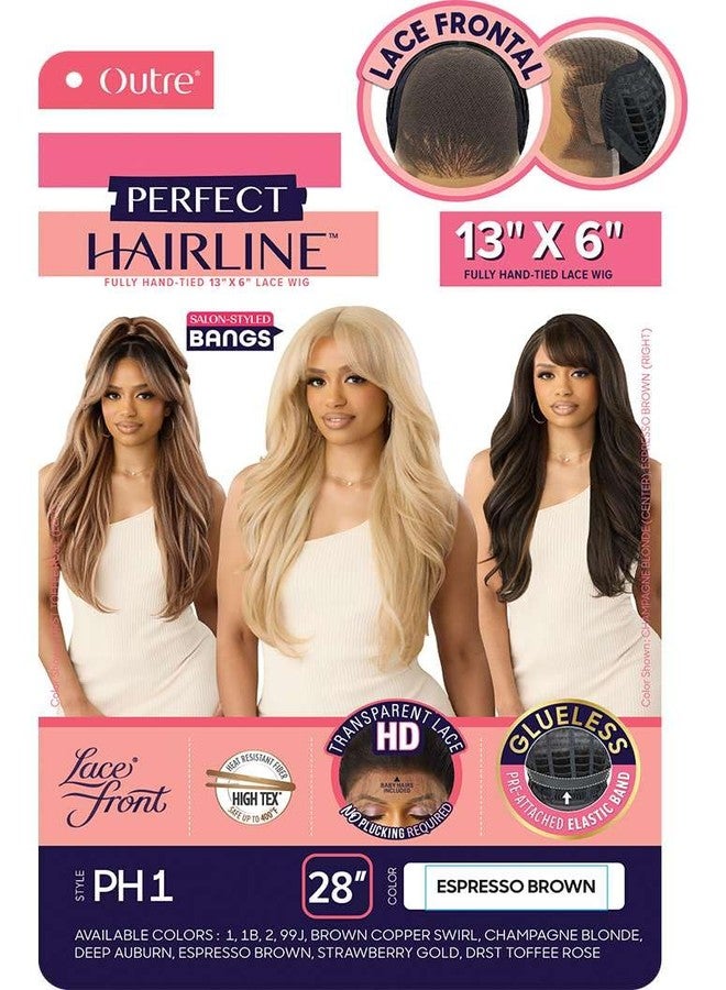 أوتر شعر مستعار أمامي من الدانتيل من Outre - خط شعر مثالي 13X6 - PH 1 (أسود داكن 1B) - Image 2